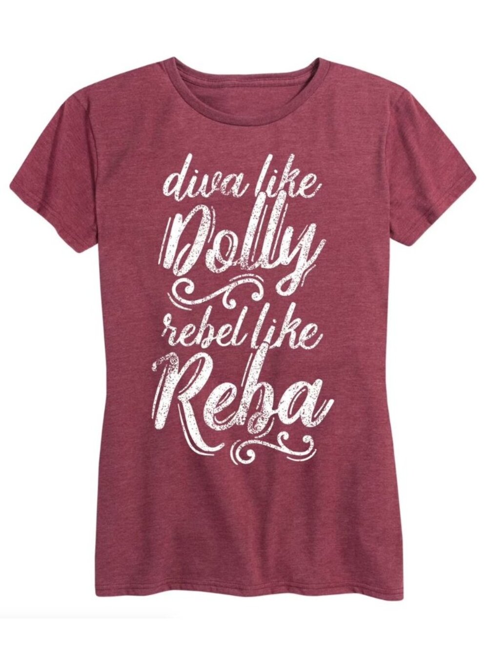 Instant Message Graphic Tee 2XL – Diva Like Dolly Rebel Like Reba, Heathered Win